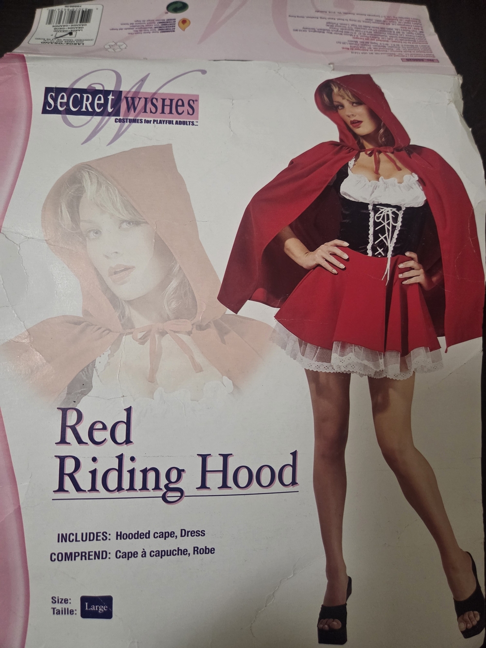 Secret Wishes Red Riding Hood Costume - Red Cape & Dress Halloween Costume Large